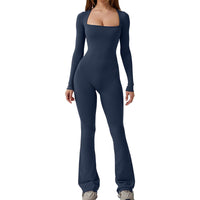 Long Sleeve Flared Seamless Shaping Jumpsuit