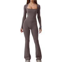 Long Sleeve Flared Seamless Shaping Jumpsuit