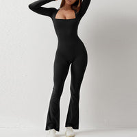 Long Sleeve Flared Seamless Shaping Jumpsuit